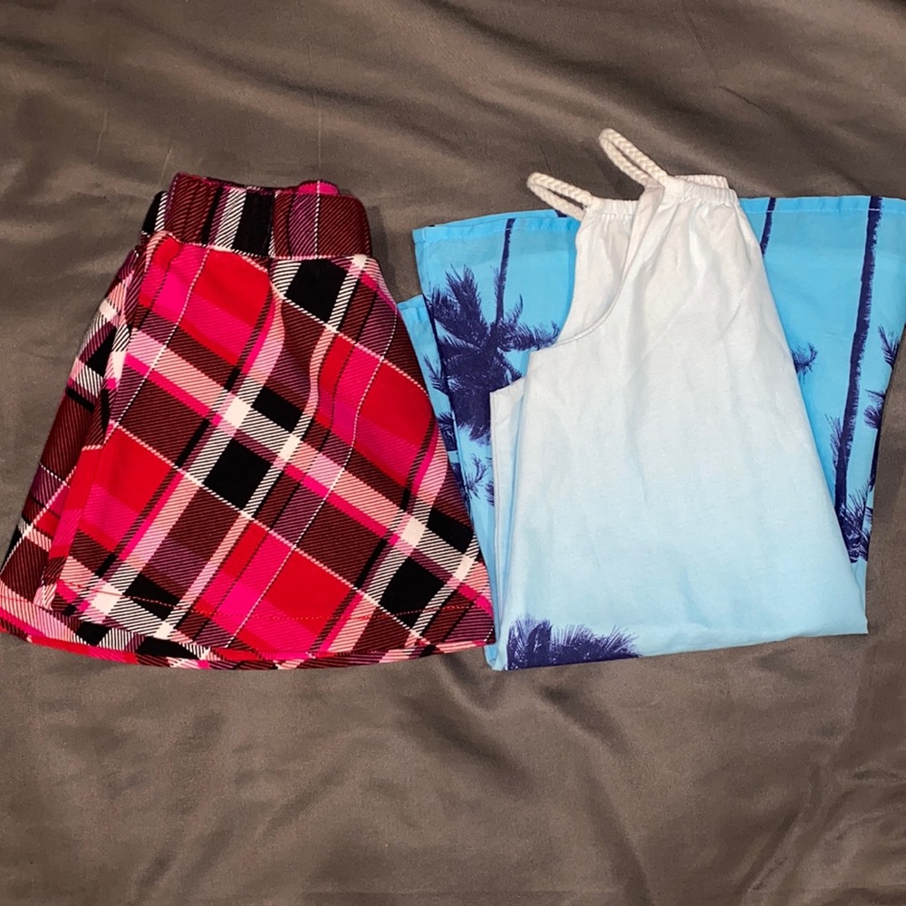 Girls halter dress and plaid skirt bundle Size 2T